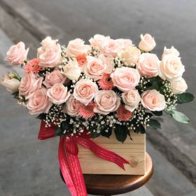HỘP HOA HỒNG PASTEL - XINH XẮN - HT-0184